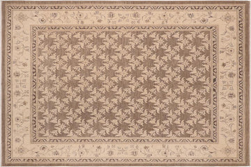 handmade Transitional Kafkaz Chobi Ziegler Brown Beige Hand Knotted RECTANGLE 100% WOOL area rug 8 x 10